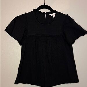 LC Lauren Conrad Swiss Dot Black Blouse